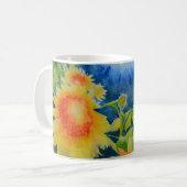 Mug Elégante aquarelle de tournesol (Devant gauche)