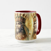 Mug Elégante aquarelle d'un roi sage (Devant droit)