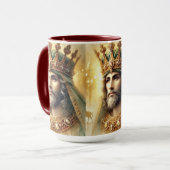 Mug Elégante aquarelle d'un roi sage (Devant gauche)