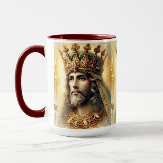 Mug Elégante aquarelle d'un roi sage (Gauche)