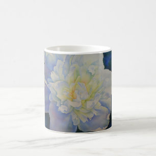 Mug Elégante aquarelle fleurie de pivoine blanche