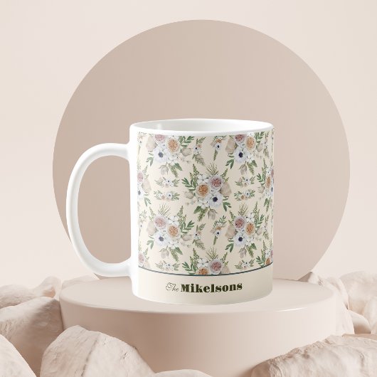Mug Elégante aquarelle florale Noël