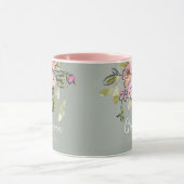 Mug Elégante aquarelle Florale Sage Green Grandma (Centre)