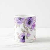 Mug Elégante aquarelle florale violette brillante (Centre)