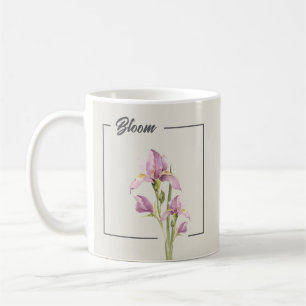 Mug Elégante aquarelle Iris   Floral