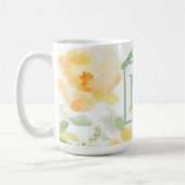 Mug Elégante aquarelle jaune orangé floral (Gauche)