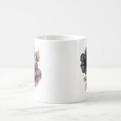 Mug Elégante aquarelle or noir fleurs bordeaux (Centre)