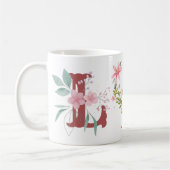 Mug Elégante aquarelle papillon floral Monogramme L (Gauche)