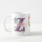 Mug Elégante aquarelle papillon floral Monogramme Z (Gauche)