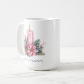 Mug Elégante aquarelle PERSONNALISÉE Bougie de Noël (Devant gauche)