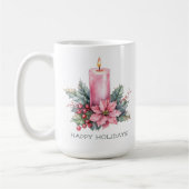 Mug Elégante aquarelle PERSONNALISÉE Bougie de Noël (Gauche)
