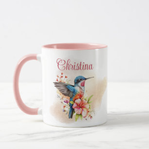 Mug Elégante aquarelle personnalisée Colibri