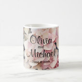 Mug Elégante aquarelle rose hydrangées florales (Centre)