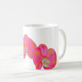 Mug Elégante aquarelle rose orchidées tropicale fleuri (Devant droit)