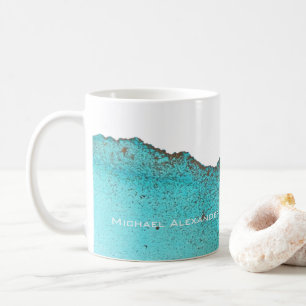 Mug Elégante Arche d'encre d'or Turquoise Abstraite