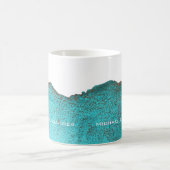 Mug Elégante Arche d'encre d'or Turquoise Abstraite (Centre)