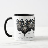 Mug Elégante Baubles d'or noir luxe soumission de Noël (Gauche)