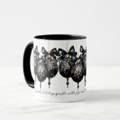 Mug Elégante Baubles d'or noir luxe soumission de Noël (Devant gauche)