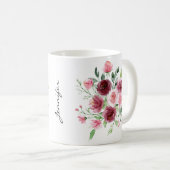 Mug Elégante boue Rose aquarelle (Devant droit)