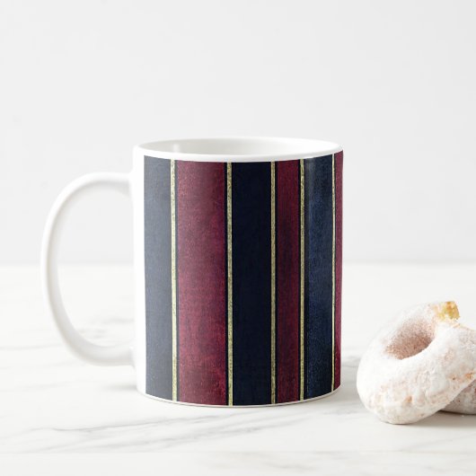 Mug Elégante Brougeole Noire Burgundy en or (Avec donut)