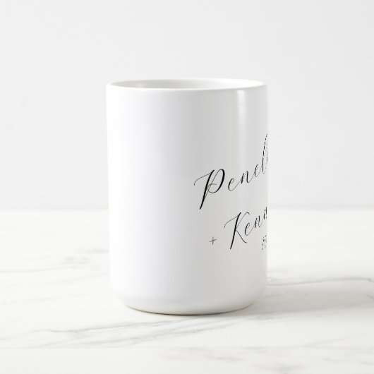Mug Élégante calligraphie de script Mariage blanc pers (Centre)
