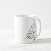 Mug Élégante calligraphie rouge et verte Arbre de Noël (Devant droit)