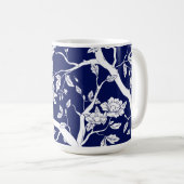Mug élégante Chinoiserie Bleue et Blanche (Devant droit)