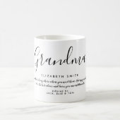 Mug Élégante citation de grand-mère de script Feminie (Centre)