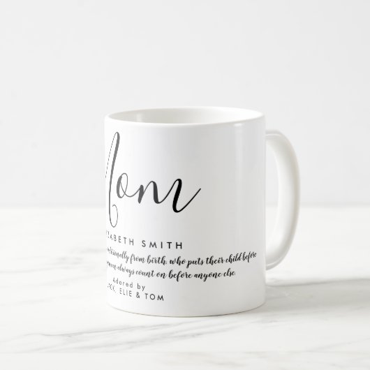 Mug Élégante citation de maman de script féminin  (Devant droit)