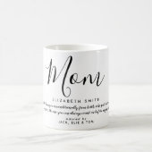 Mug Élégante citation de maman de script féminin  (Centre)