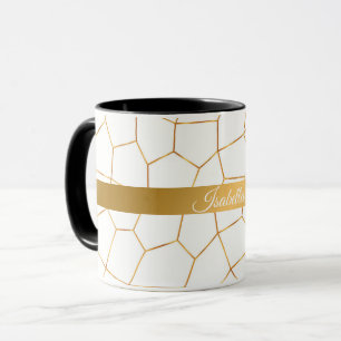 Mug Élégante collection de verre blanc doré moderne