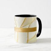 Mug Elégante collection Floral Or Blanc (Devant droit)
