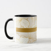 Mug Elégante collection moderne or blanc ligne florale (Gauche)