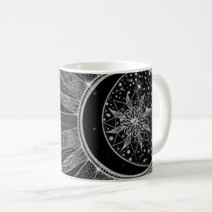 Mug Elégante conception en noir de la lune de soleil 