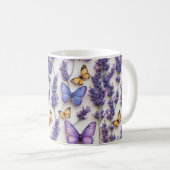 Mug Elégante conception papillon et lavande (Devant droit)