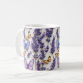 Mug Elégante conception papillon et lavande (Devant gauche)