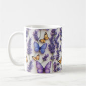 Mug Elégante conception papillon et lavande (Gauche)