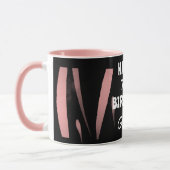 Mug Elégante couleur rose noire 70e Joyeux anniversair (Gauche)