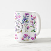 Mug Elégante couleur rose violet fleur sauvage maman (Devant droit)