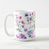 Mug Elégante couleur rose violet fleur sauvage maman (Gauche)