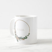 Mug Elégante couronne de Noël Eucalyptus Pampas Grass (Devant gauche)