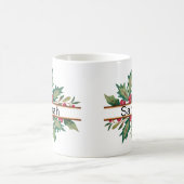 Mug Élégante couronne de Noël Nom de Noël (Centre)