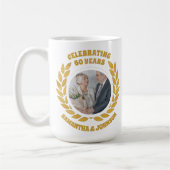 Mug Élégante couronne d'or photo 60e anniversaire de M (Gauche)