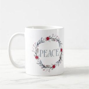 Mug Élégante couronne rouge argent paix