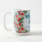 Mug Élégante couronne rouge Holly Berries Gold merry X (Gauche)
