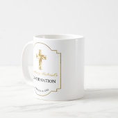 Mug Elégante Croix d'or blanc Boy's Confirmation Favor (Devant gauche)