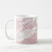 Mug Elégante dentelle florale blanche de corail rose e (Gauche)