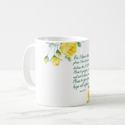 Mug Élégante Écriture Florale 29:11 (Devant gauche)