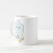 Mug Élégante écriture florale de printemps Personnalis (Devant gauche)