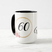 Mug Elégante et moderne aquarelle Florale 60e annivers (Devant gauche)